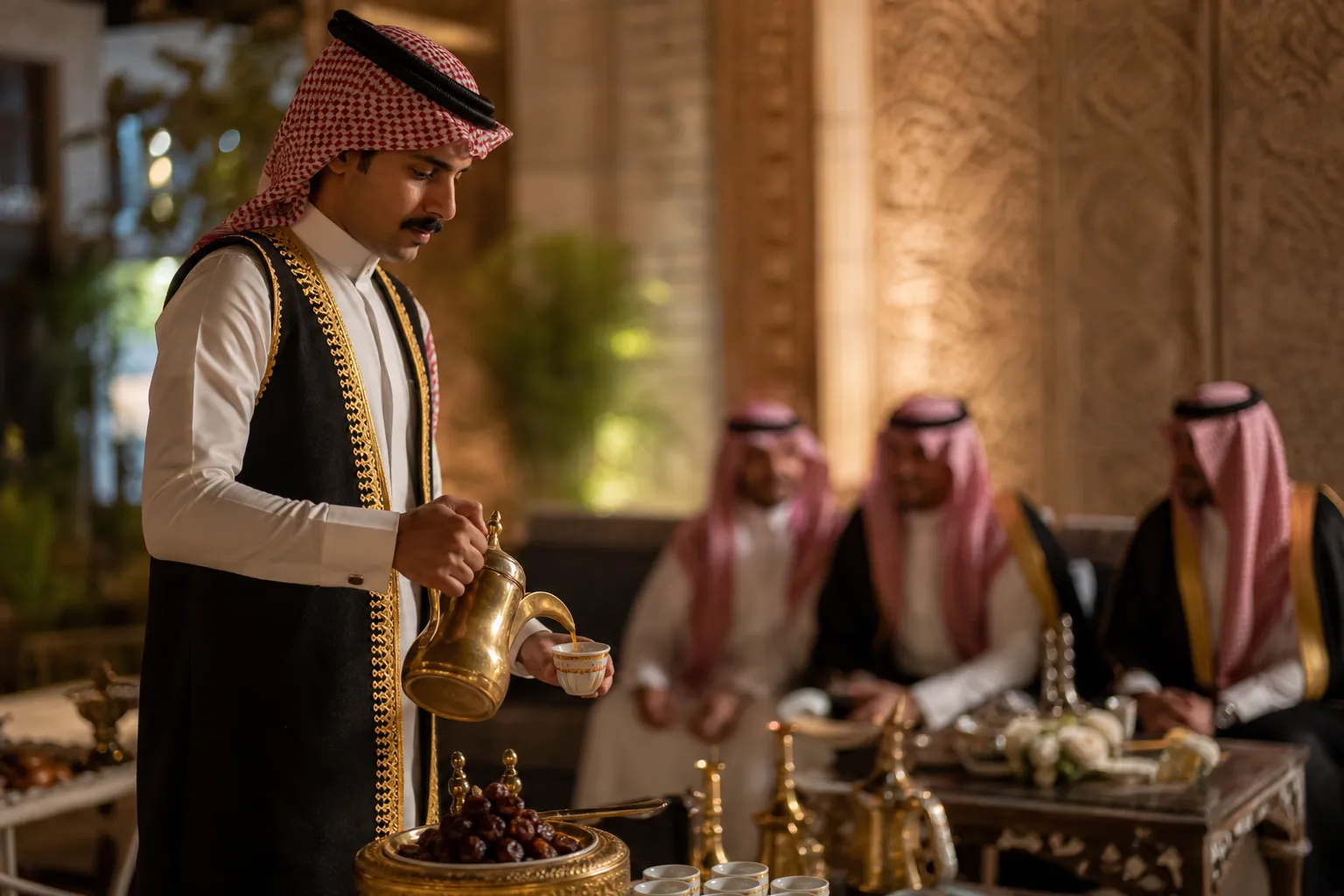 قهوجي وصبابين قهوة بالرياض وتاجير لوازم الافراح: دليل ضيافة مرتبة من الاستقبال إلى الختام